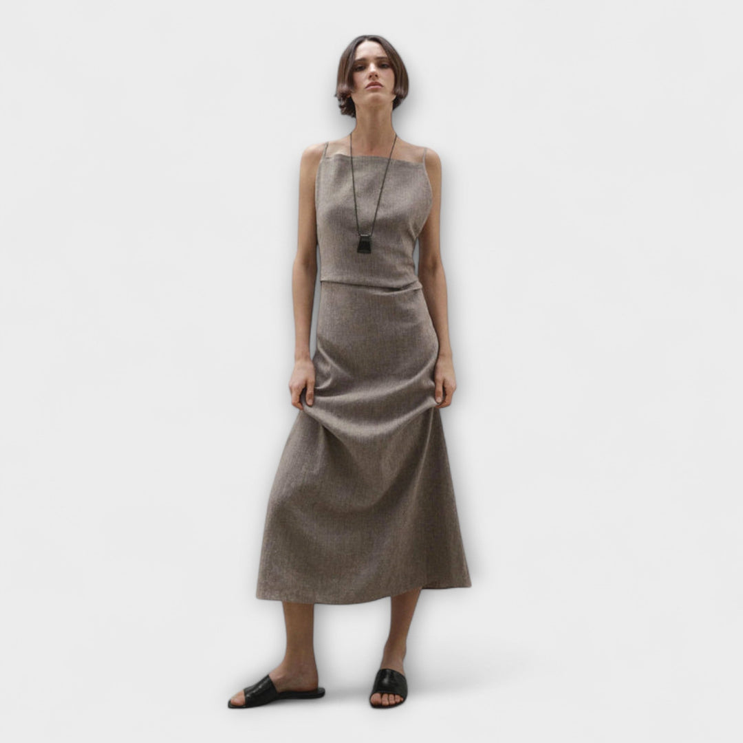 Soledad | Vestido maxi de lino con tirantes