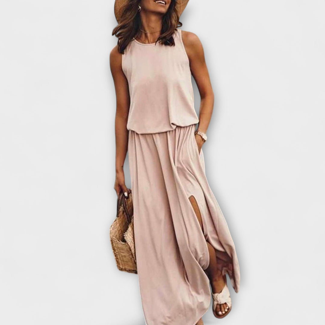 Eulalia | Vestido maxi suelto con abertura