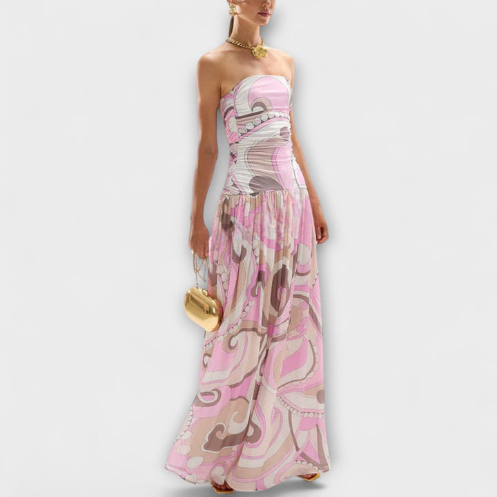 Natalia | Vestido maxi en tonos pastel
