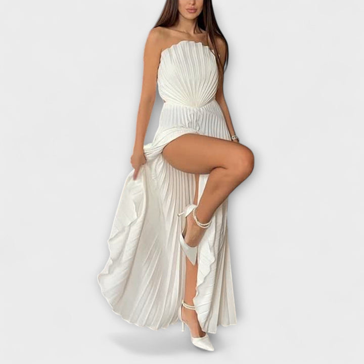 Nekane | Vestido maxi plisado de noche