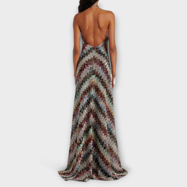 Inmaculada | Vestido maxi de punto con espiga multicolor