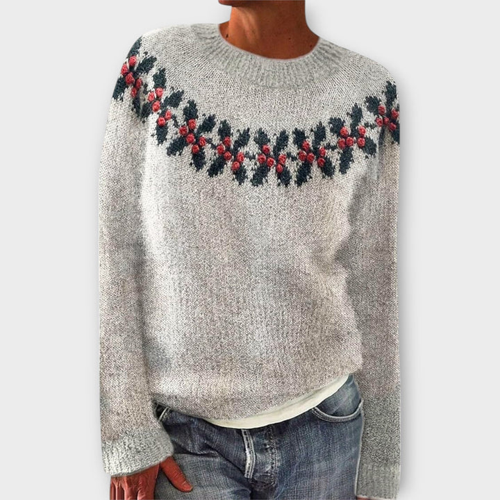 Simona | Jersey de punto de invierno con motivos navideños