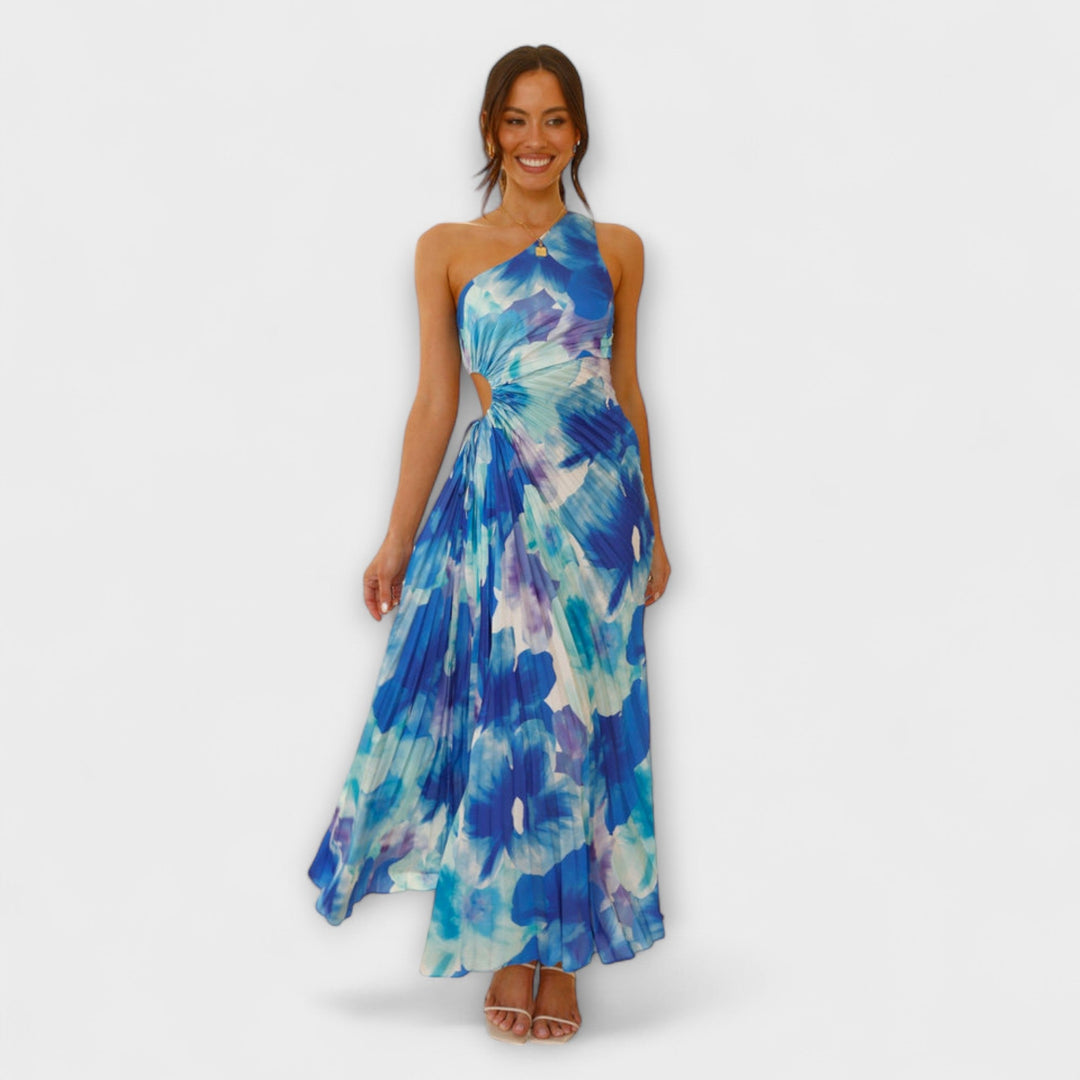 Lidia | Vestido maxi floral con abertura