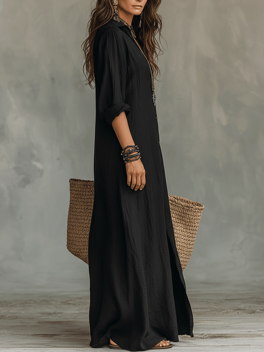 Salomé | Vestido camisero largo con botones