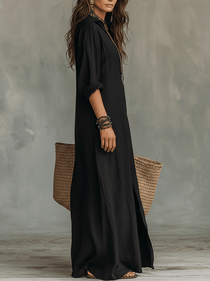 Salomé | Vestido camisero largo con botones