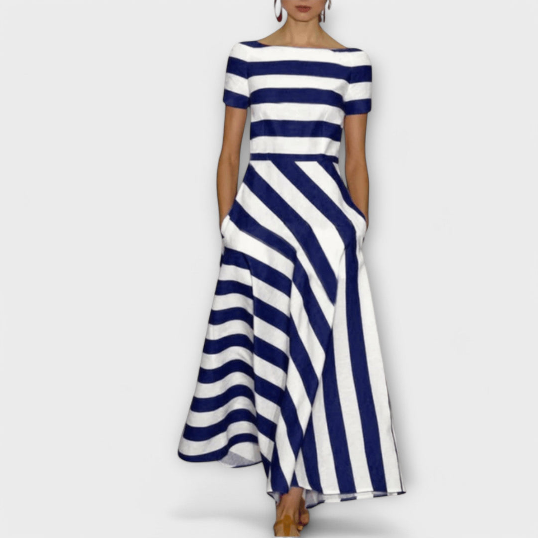 Ángela | Vestido maxi de rayas