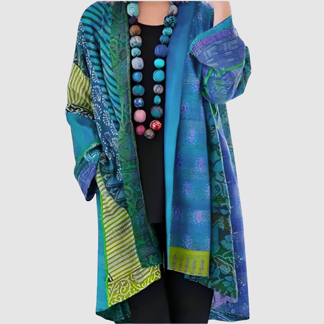 Antia | Cárdigan patchwork de corte holgado en cinco colores