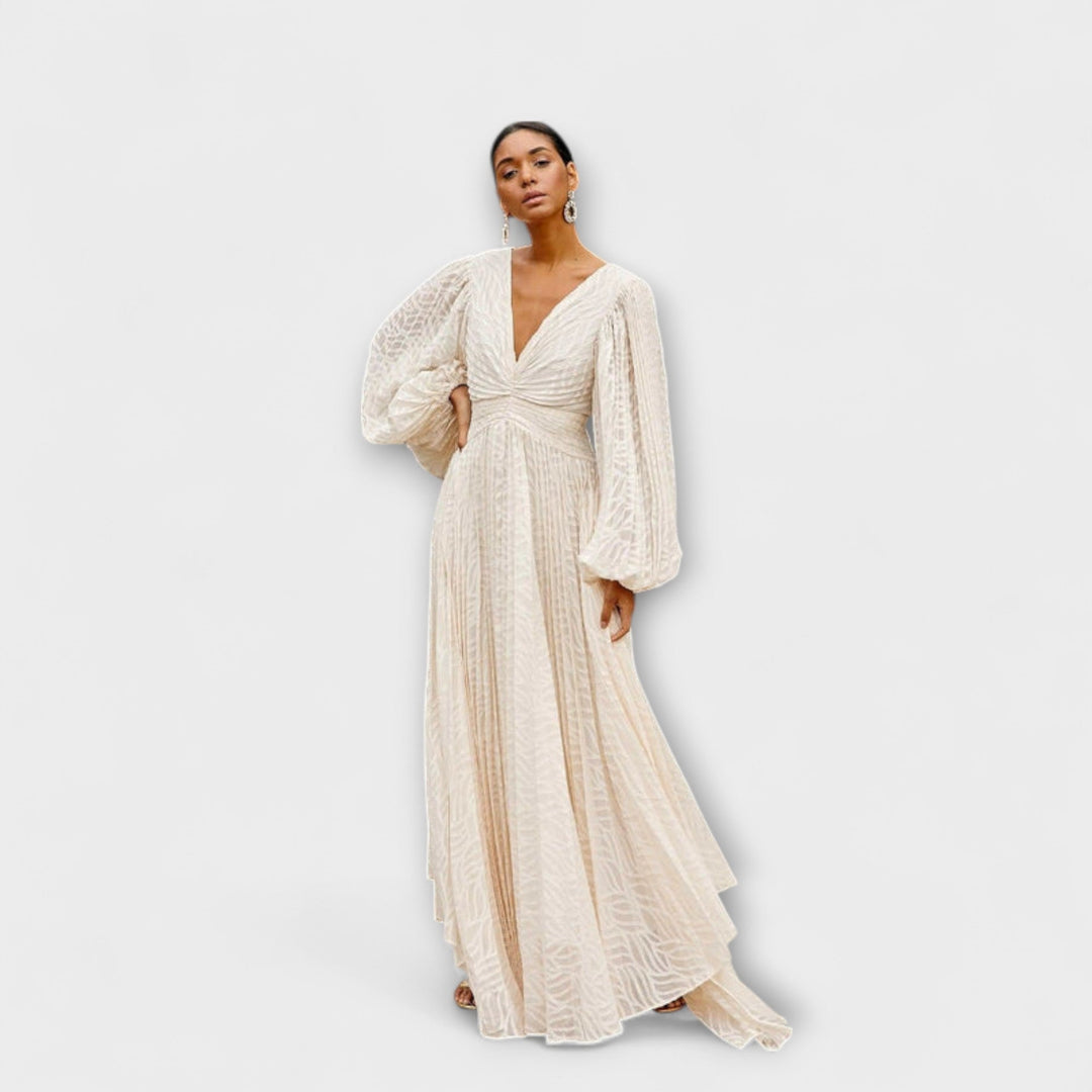 Nieves | Vestido maxi en color crema