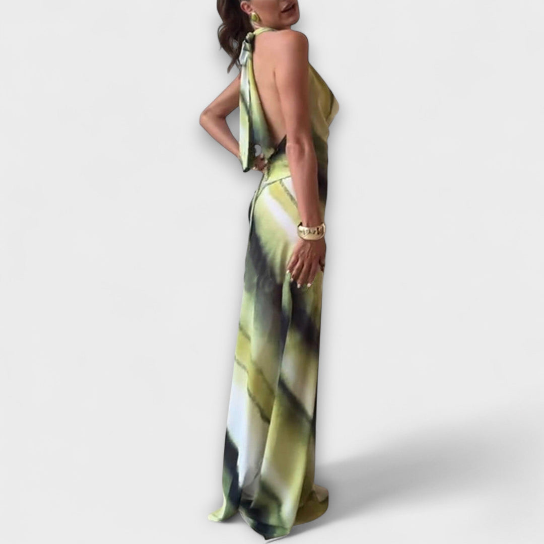 Sonia | Vestido maxi en degradado con chal