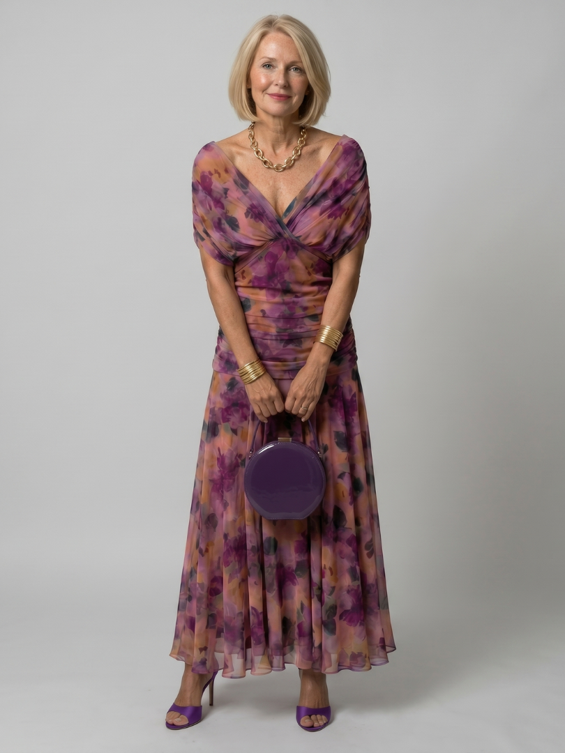 Nerea | Vestido midi con flores en nueve colores