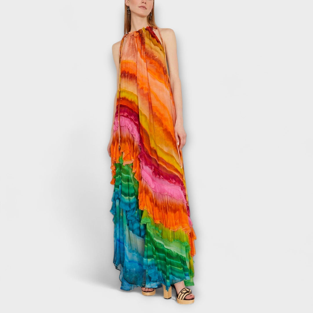 Rosario | Vestido maxi con volantes en cascada
