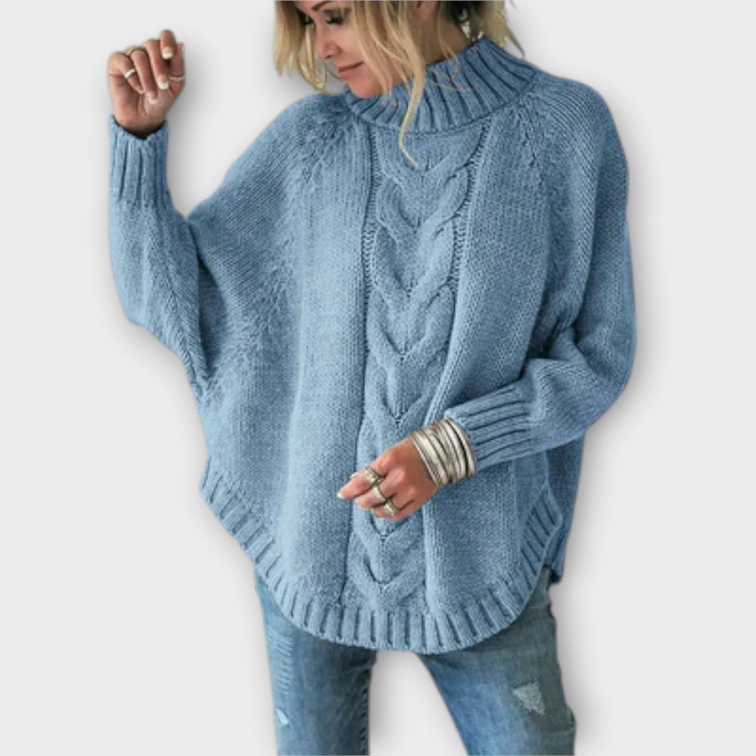 Adela | Jersey de punto trenzado con cuello clásico