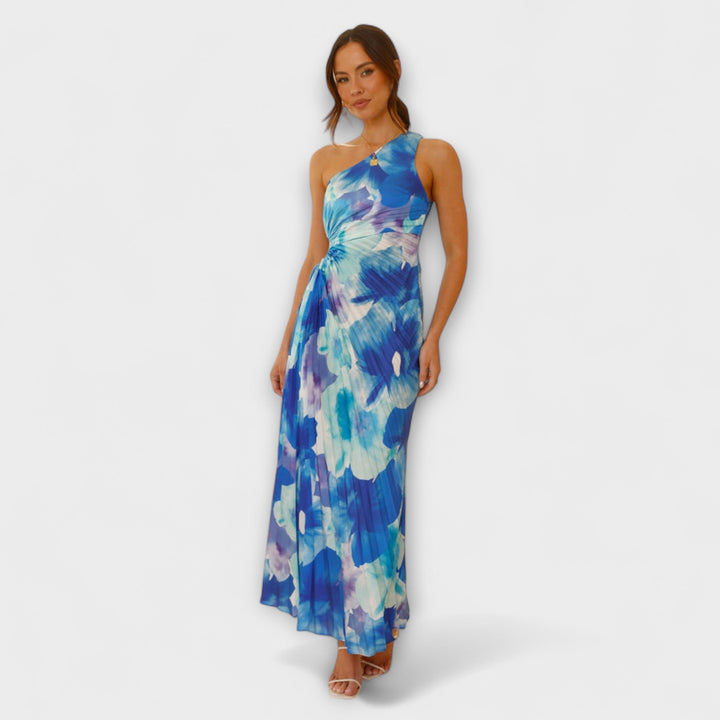Lidia | Vestido maxi floral con abertura