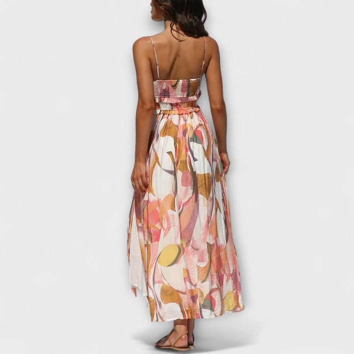 Inés | Vestido maxi estampado de caída fluida
