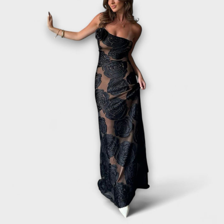 Vega | Vestido maxi con estampado floral vibrante