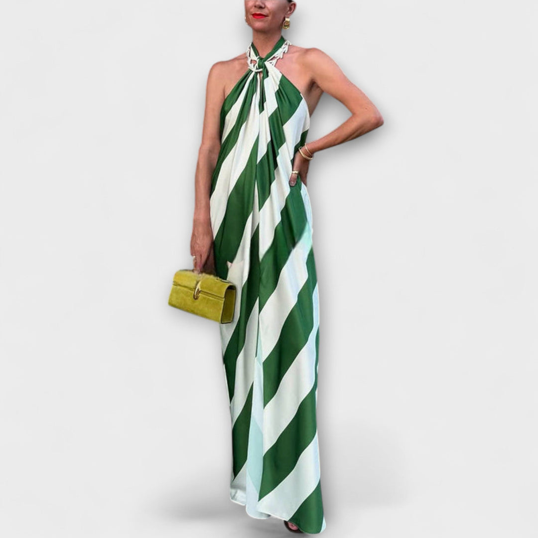Juana | Vestido maxi de rayas con espalda descubierta