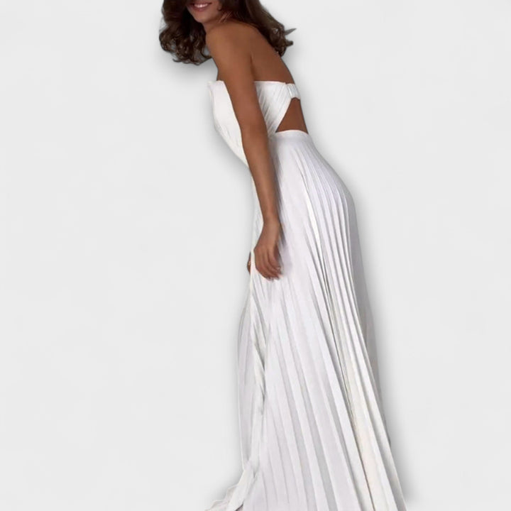 Nekane | Vestido maxi plisado de noche