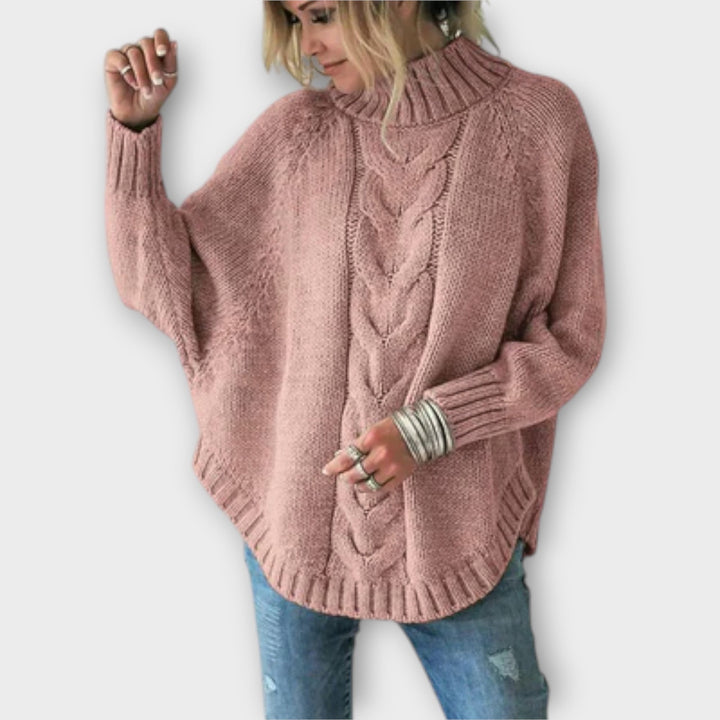 Adela | Jersey de punto trenzado con cuello clásico