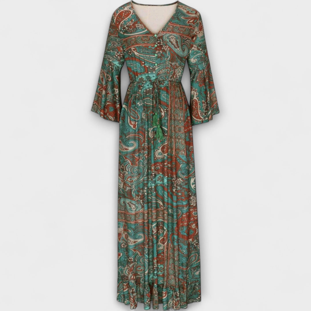 Josefina | Vestido maxi con estampado vibrante