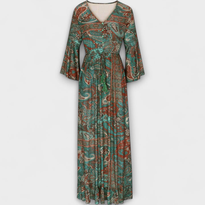 Josefina | Vestido maxi con estampado vibrante