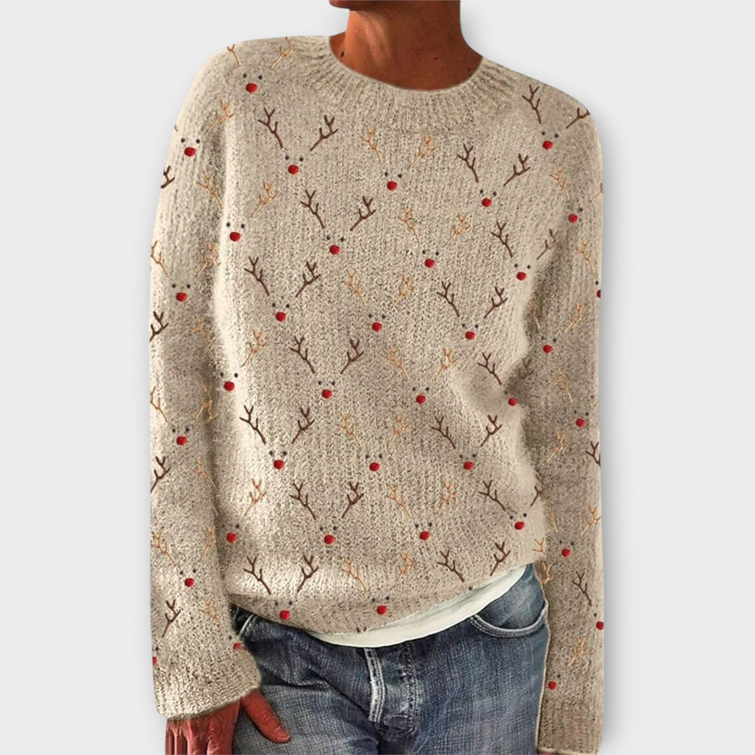 Simona | Jersey de punto de invierno con motivos navideños