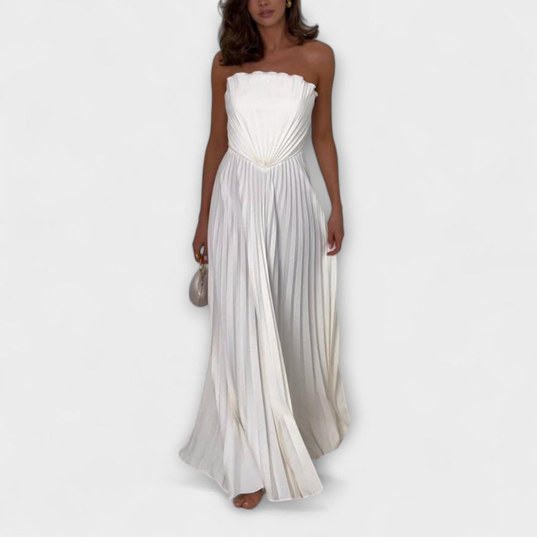 Nekane | Vestido maxi plisado de noche