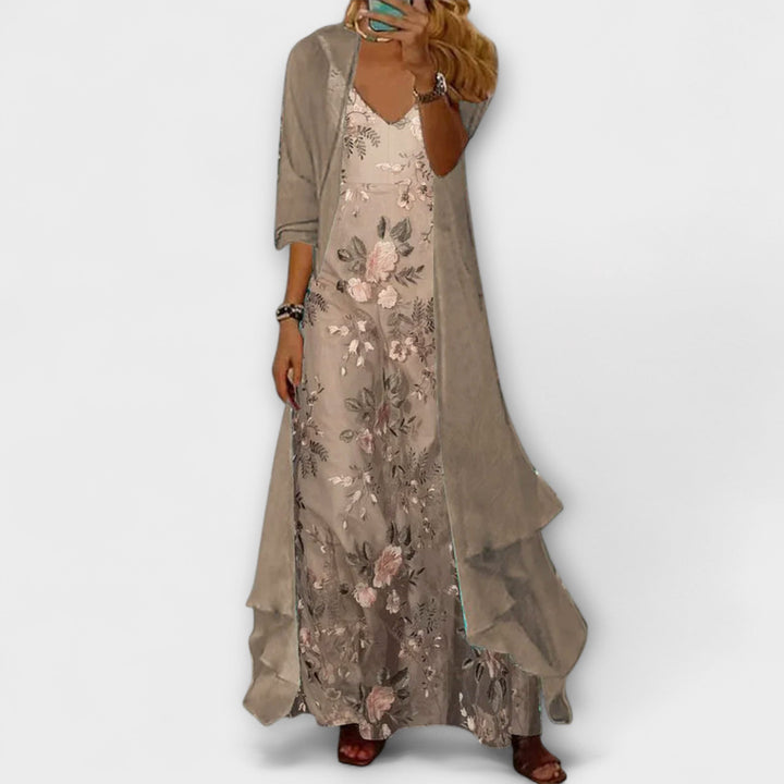 Beatriz | Vestido maxi con chaqueta a juego