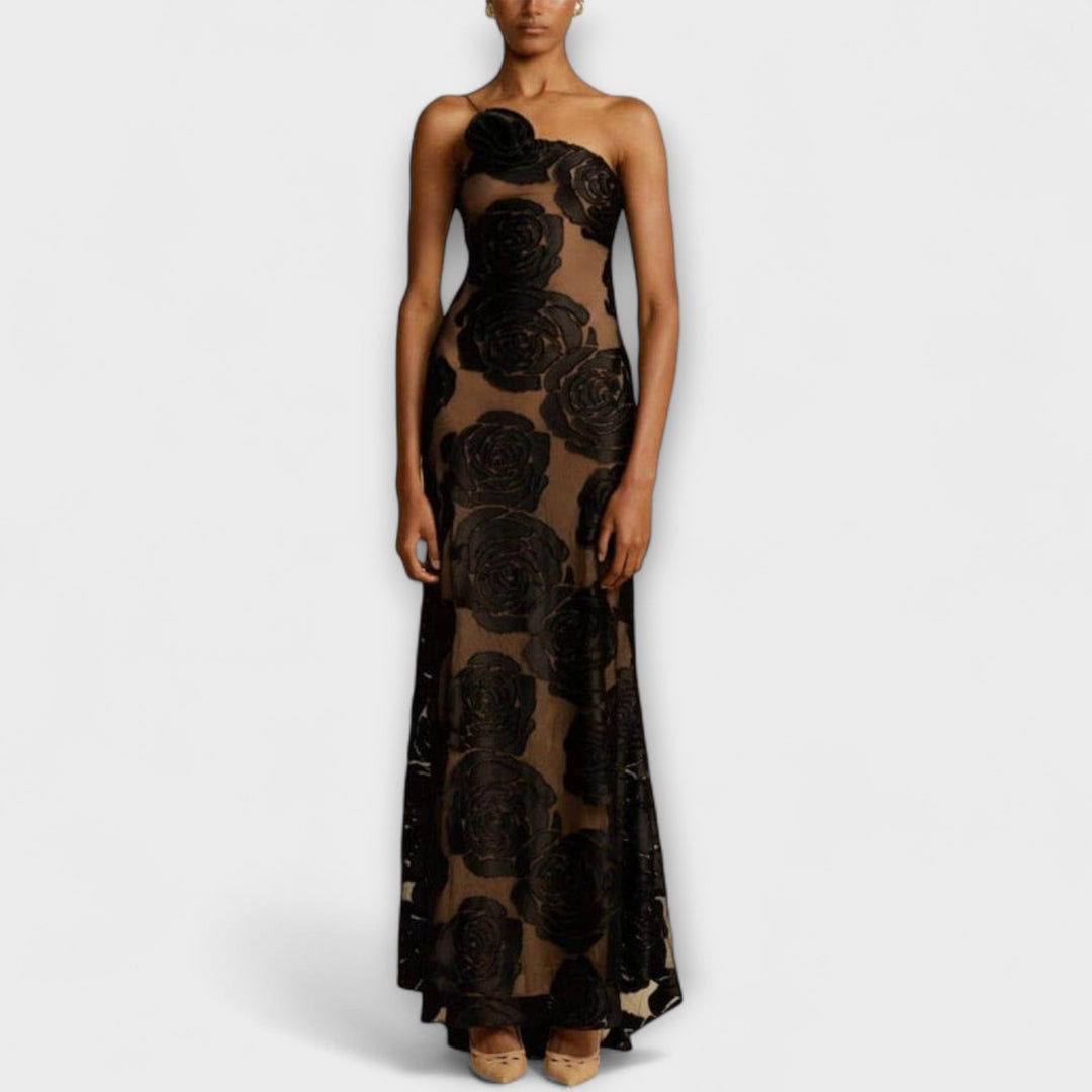 Vega | Vestido maxi con estampado floral vibrante