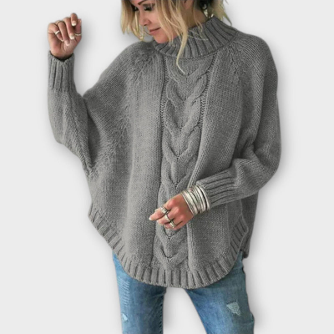 Adela | Jersey de punto trenzado con cuello clásico