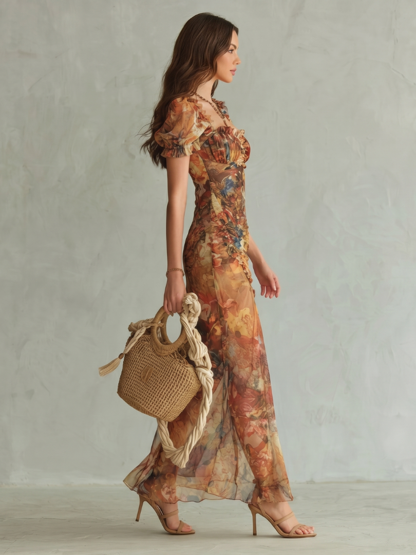 Vega | Vestido midi floral con abertura
