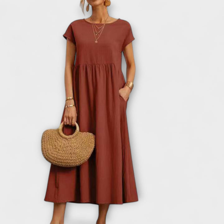 Adriana | Vestido maxi fluido de primavera