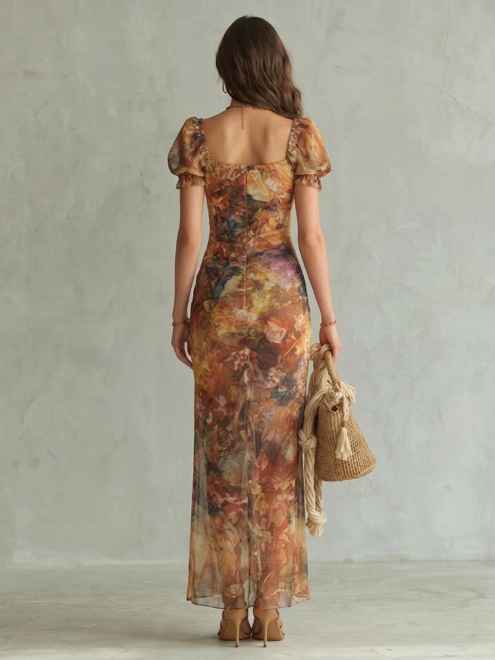 Vega | Vestido midi floral con abertura