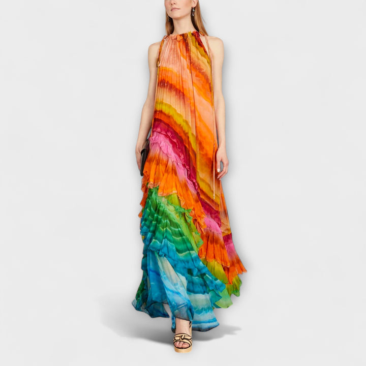 Rosario | Vestido maxi con volantes en cascada
