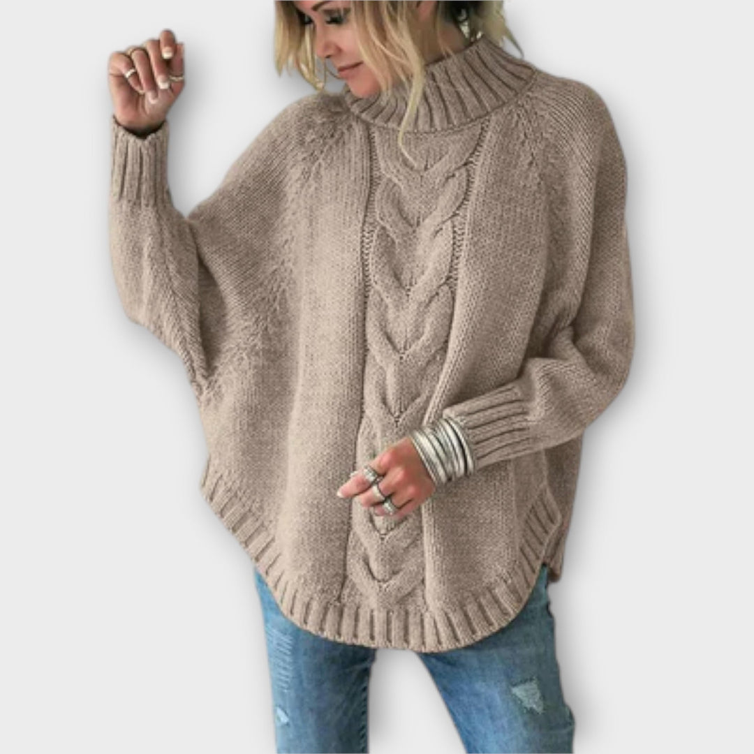 Adela | Jersey de punto trenzado con cuello clásico