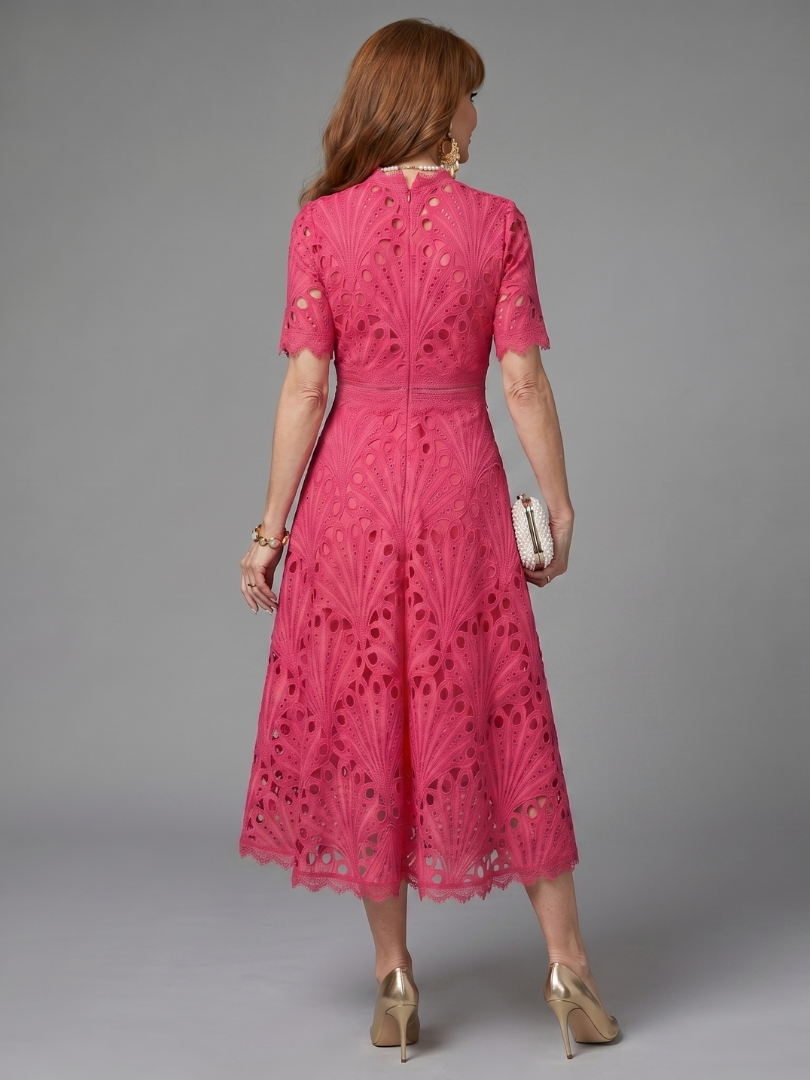 Luisa | Vestido de encaje en rosa