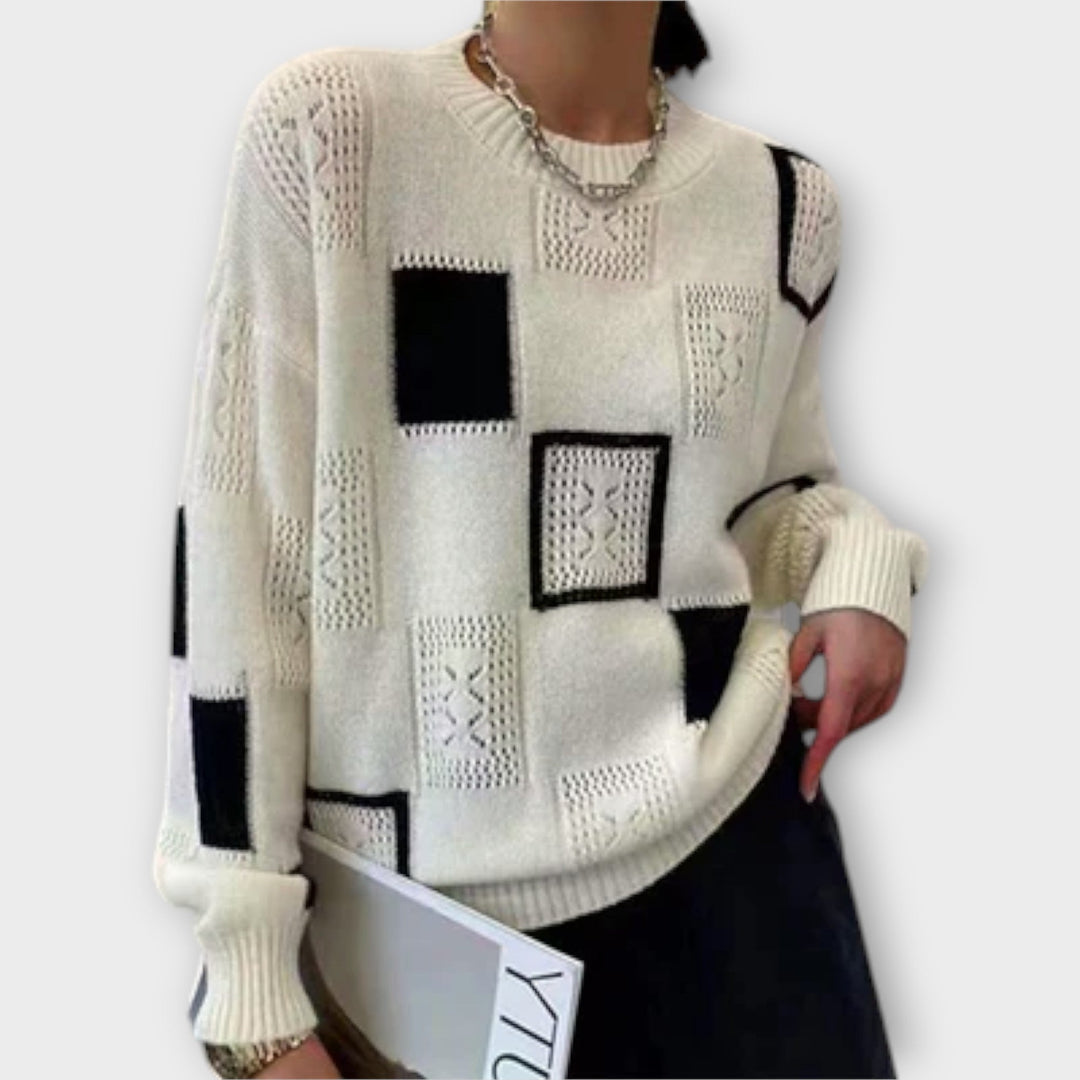Nekane | Jersey cálido con estampado en blanco o negro