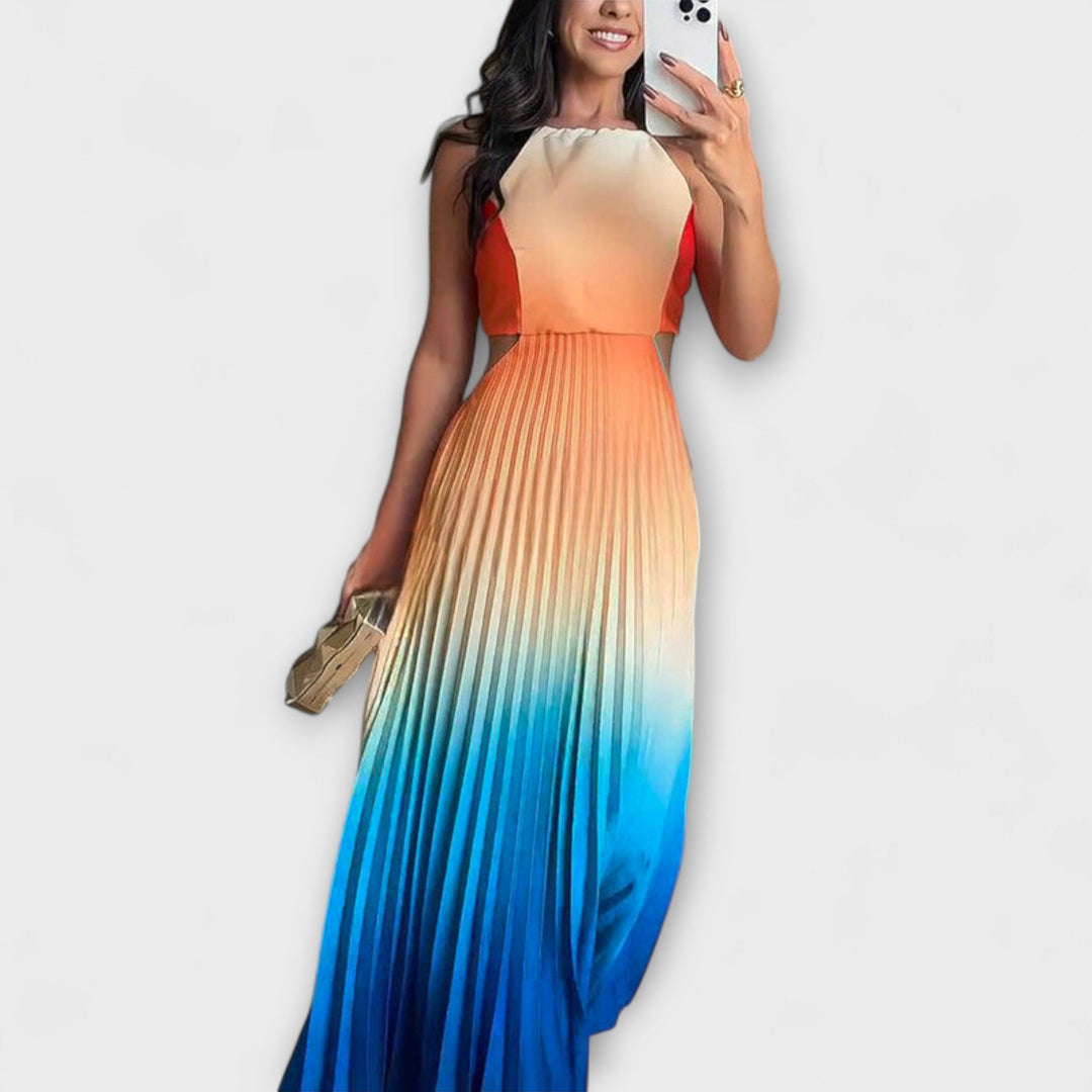 Esther | Vestido maxi sin mangas con tie-dye