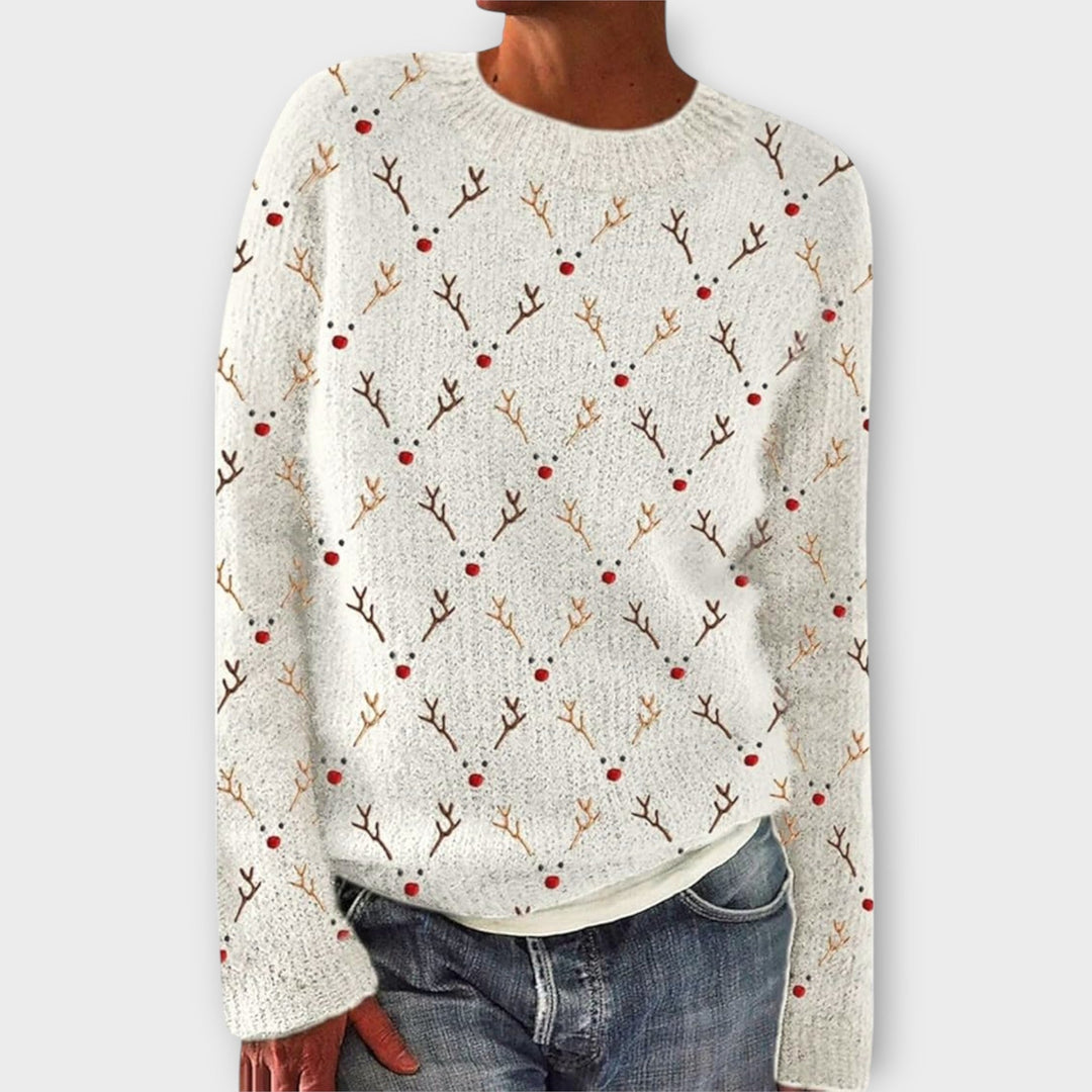 Simona | Jersey de punto de invierno con motivos navideños