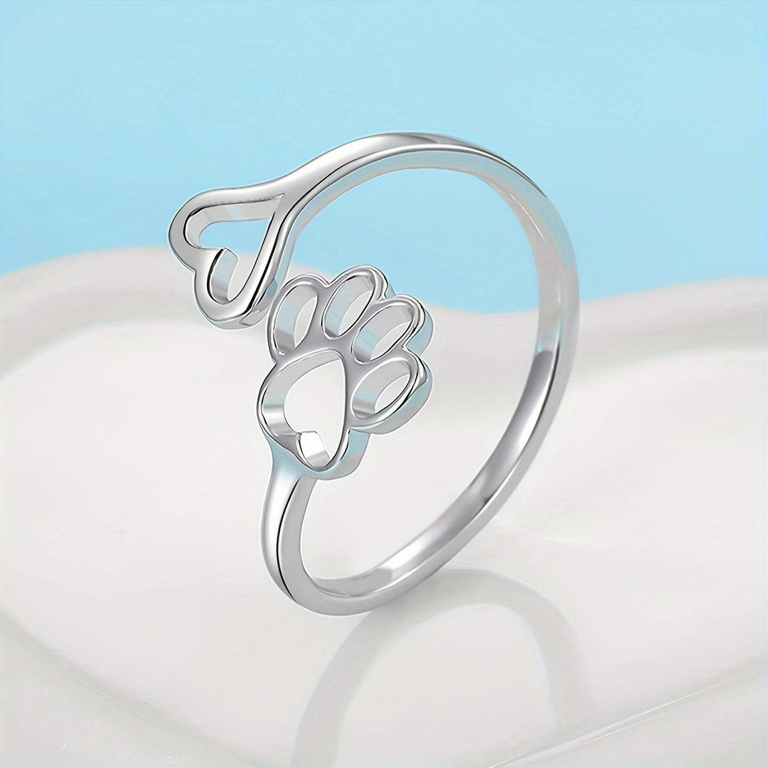 Nuria | Anillo huella con corazón