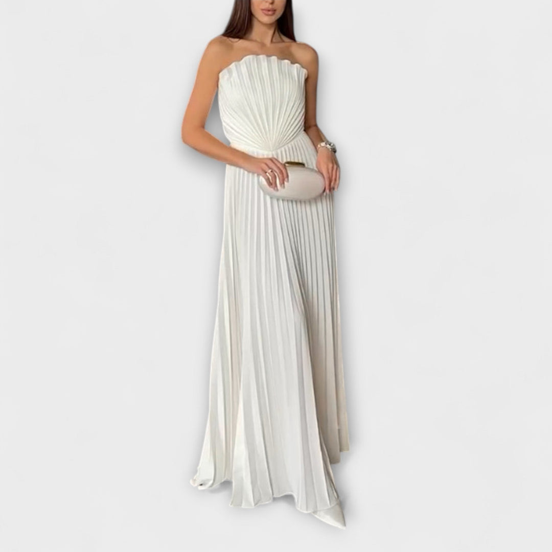 Nekane | Vestido maxi plisado de noche