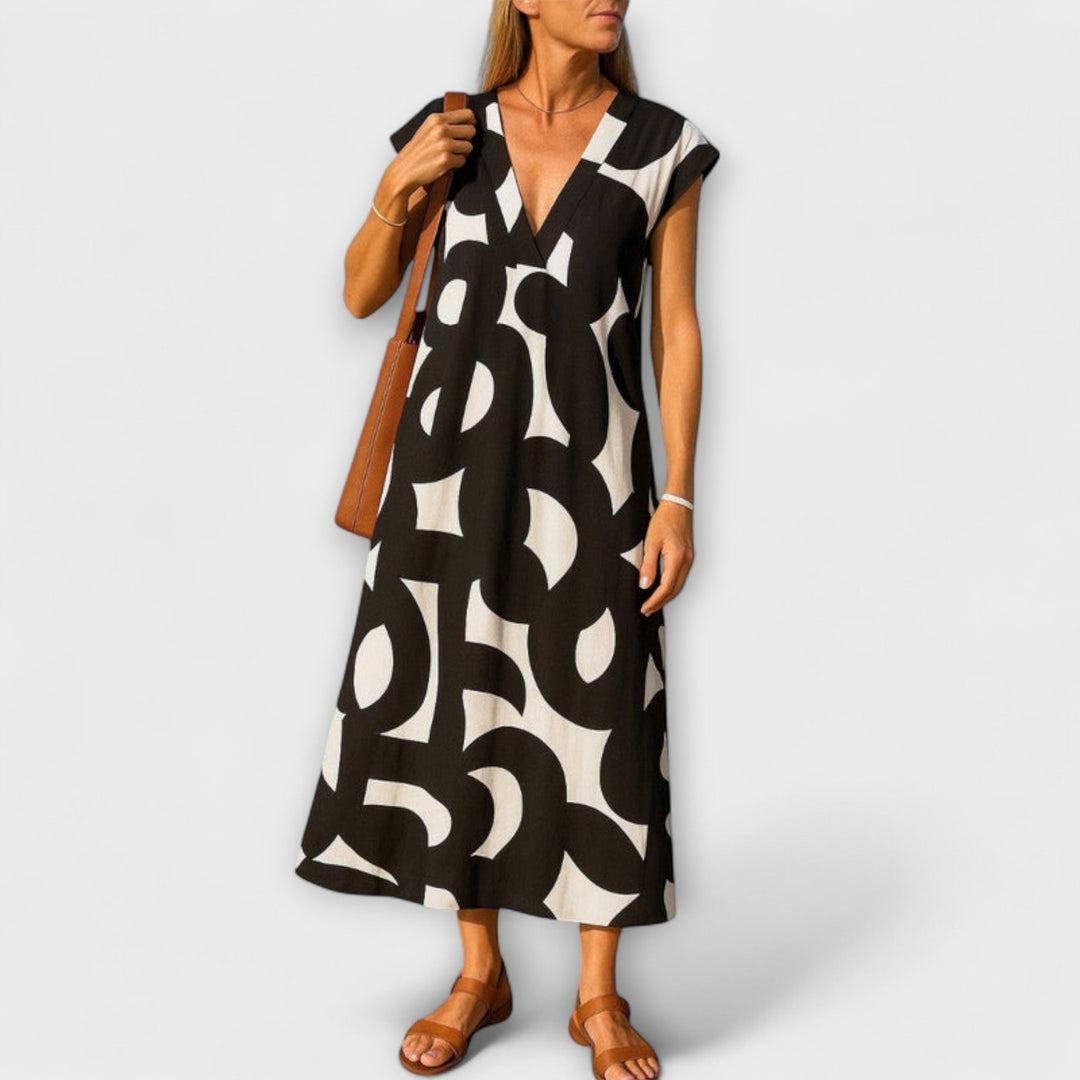 Lourdes | Vestido maxi ligero con escote en pico