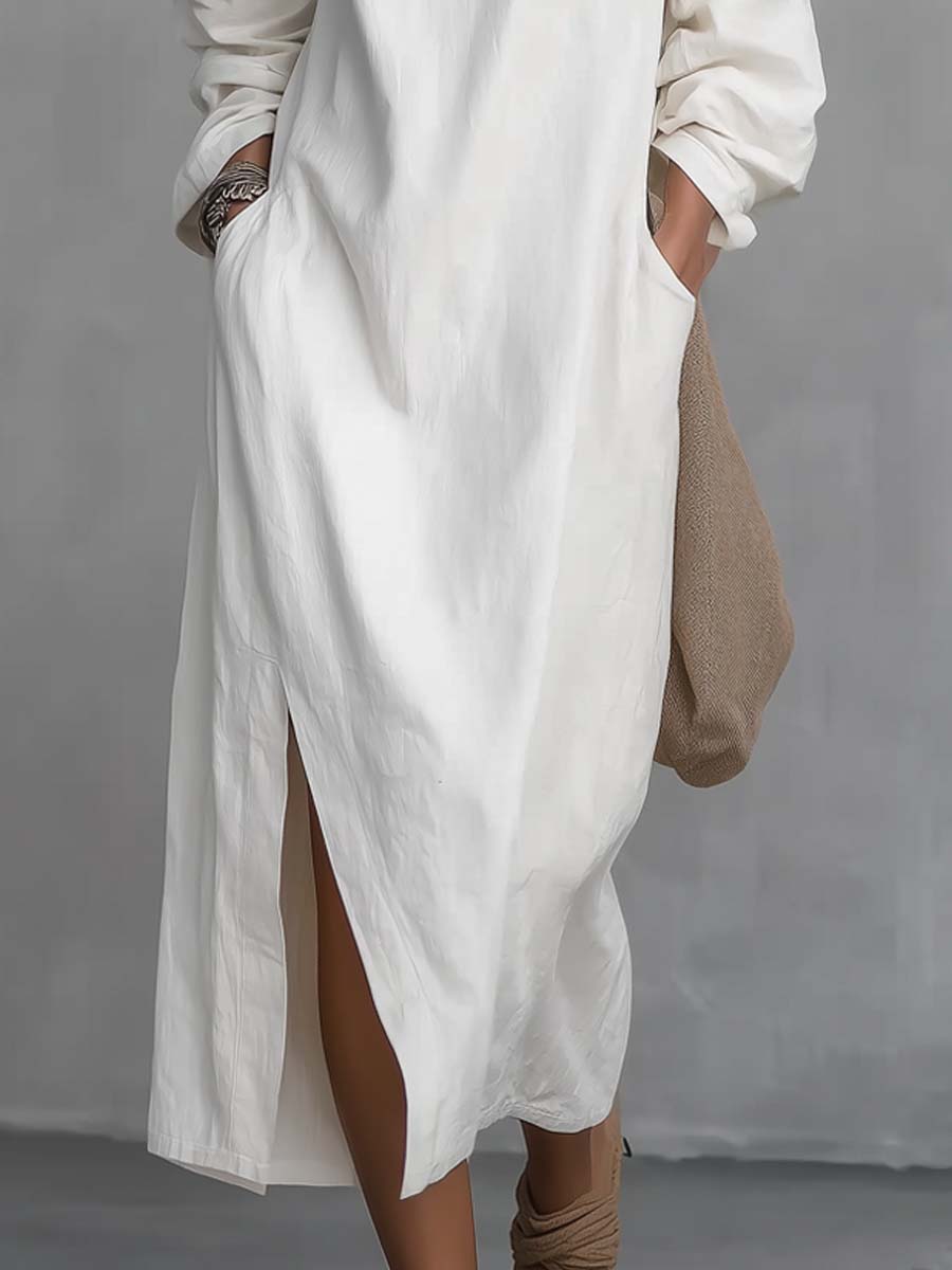 Marisa | Vestido midi de un solo hombro con abertura