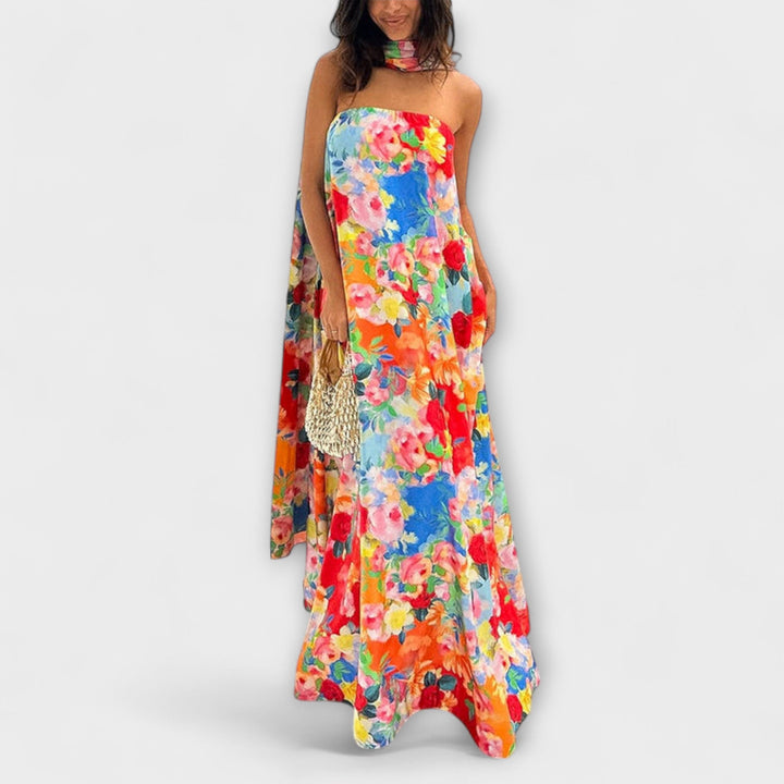 Marina | Vestido maxi floral sin mangas