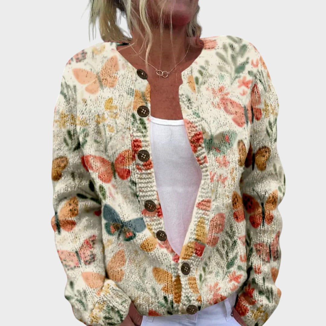 Carolina | Cárdigan floral de otoño de tonos apagados