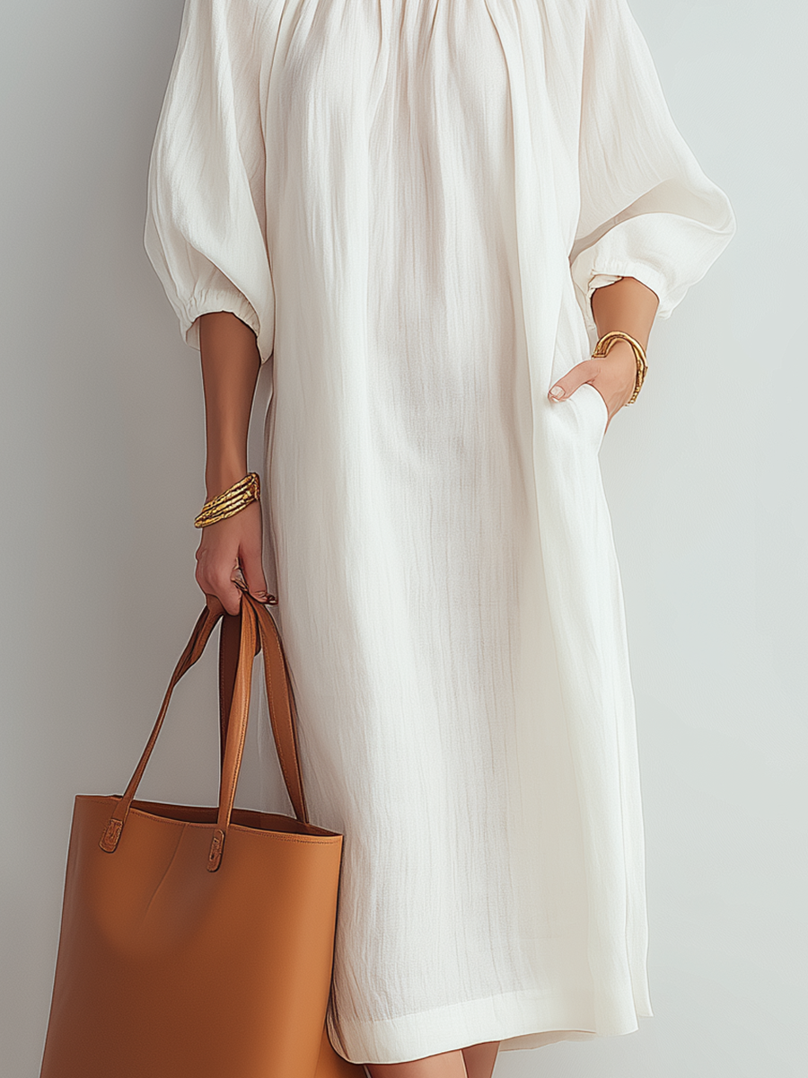 Elia | Vestido midi en color crema