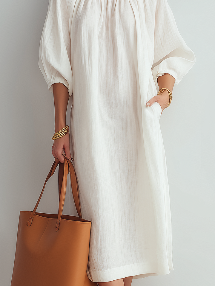 Elia | Vestido midi en color crema
