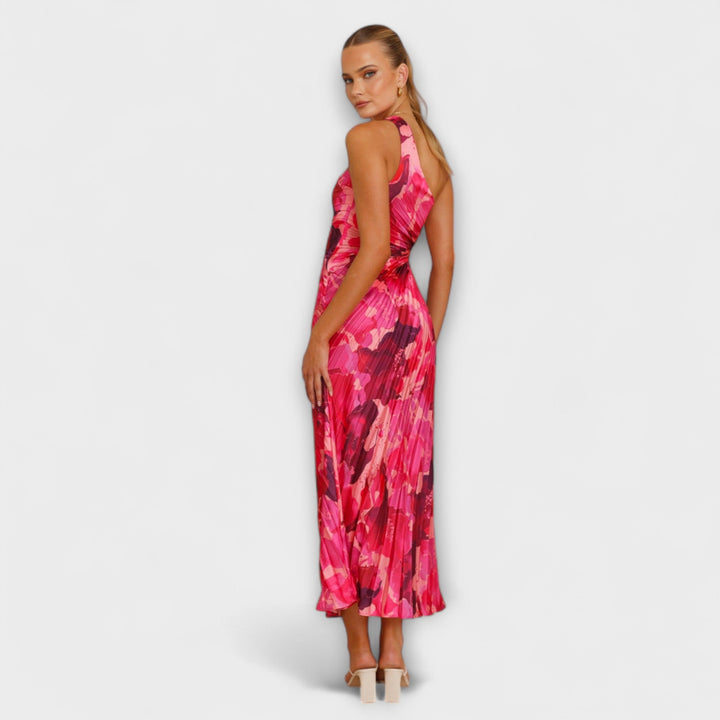 Lidia | Vestido maxi floral con abertura