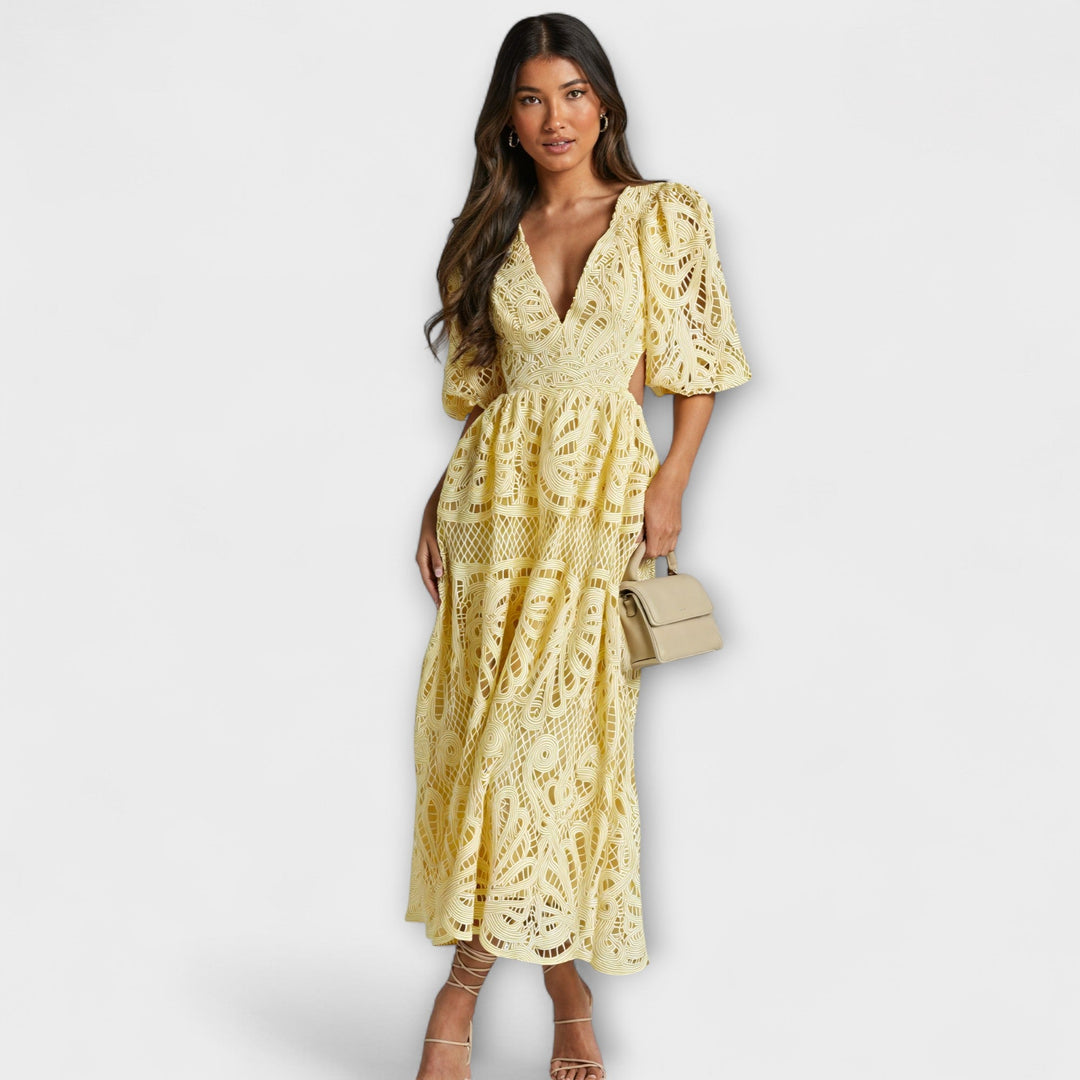 Luisa | Vestido maxi con detalles delicados