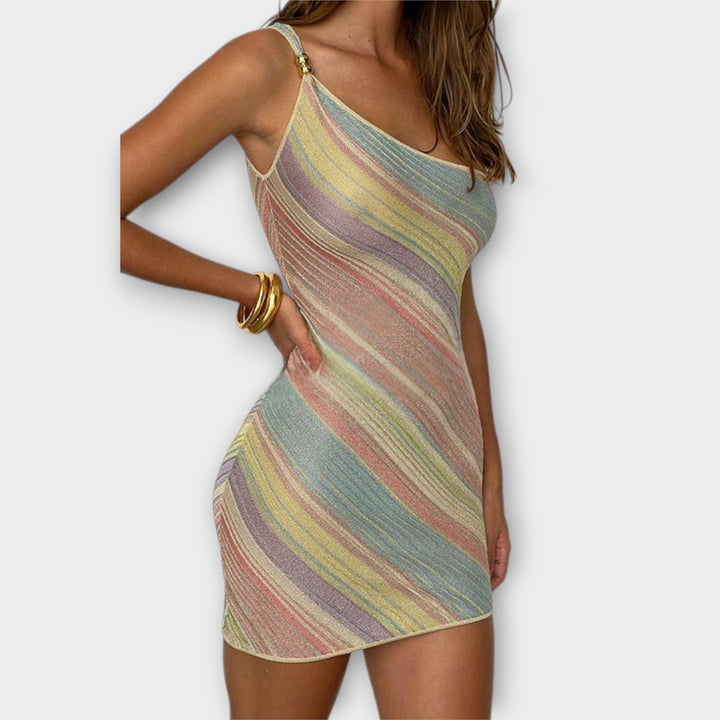 Alba | Vestido midi asimétrico de un solo hombro
