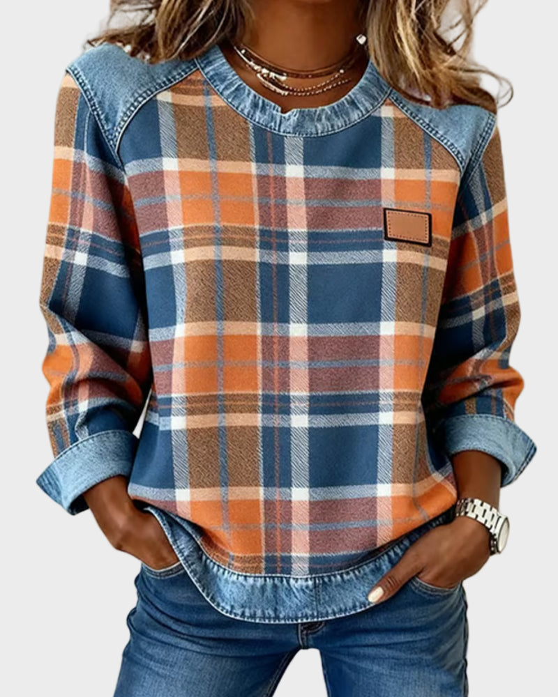 Olalla | Jersey de cuadros patchwork en mezcla de algodón